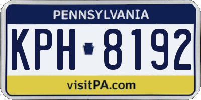 PA license plate KPH8192