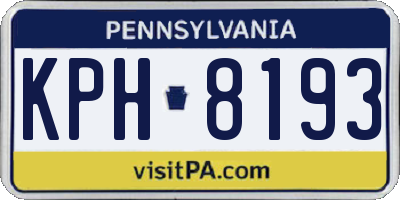 PA license plate KPH8193