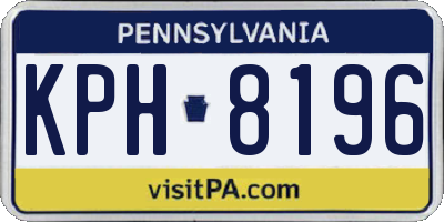 PA license plate KPH8196