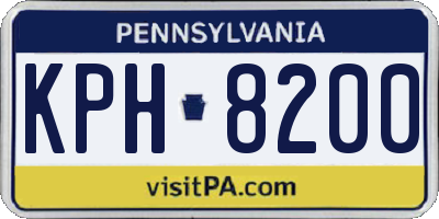 PA license plate KPH8200