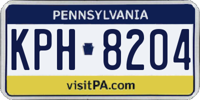 PA license plate KPH8204