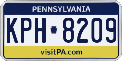 PA license plate KPH8209