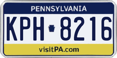 PA license plate KPH8216