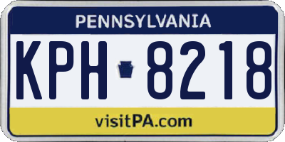 PA license plate KPH8218