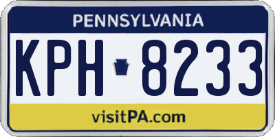PA license plate KPH8233
