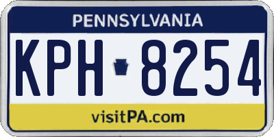 PA license plate KPH8254
