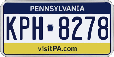 PA license plate KPH8278