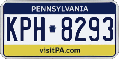 PA license plate KPH8293