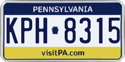 PA license plate KPH8315