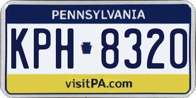 PA license plate KPH8320