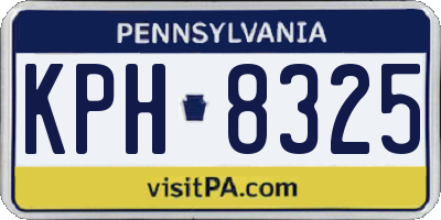 PA license plate KPH8325