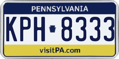 PA license plate KPH8333