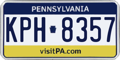 PA license plate KPH8357
