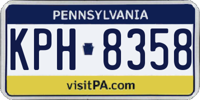 PA license plate KPH8358