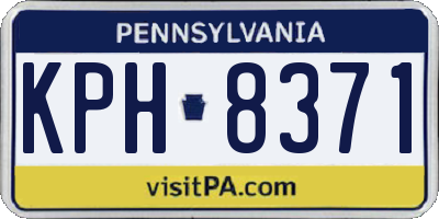 PA license plate KPH8371