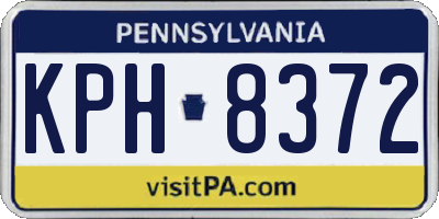 PA license plate KPH8372