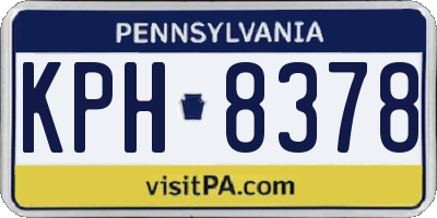 PA license plate KPH8378