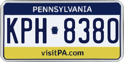 PA license plate KPH8380