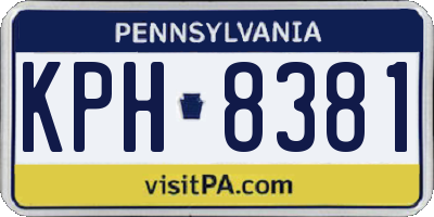PA license plate KPH8381