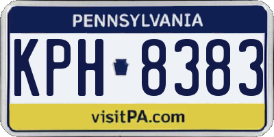 PA license plate KPH8383