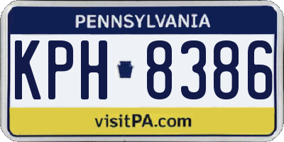 PA license plate KPH8386