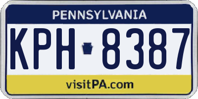 PA license plate KPH8387