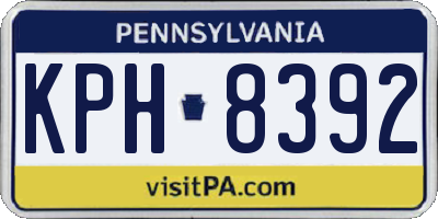 PA license plate KPH8392
