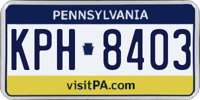 PA license plate KPH8403