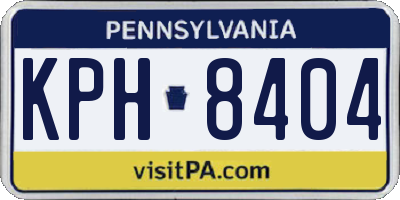 PA license plate KPH8404