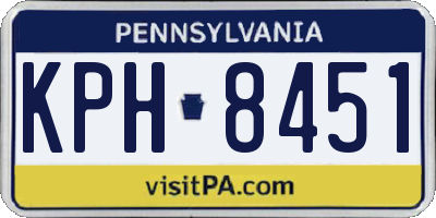 PA license plate KPH8451