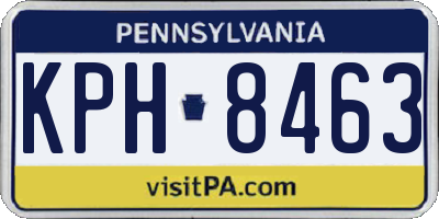 PA license plate KPH8463