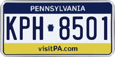 PA license plate KPH8501