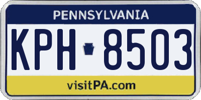 PA license plate KPH8503