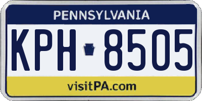 PA license plate KPH8505