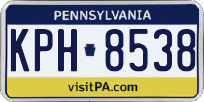 PA license plate KPH8538