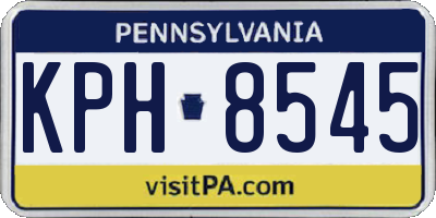 PA license plate KPH8545