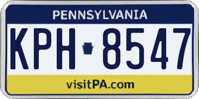 PA license plate KPH8547