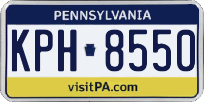 PA license plate KPH8550