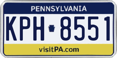 PA license plate KPH8551