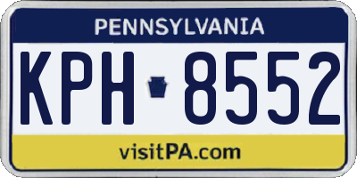 PA license plate KPH8552