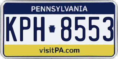 PA license plate KPH8553