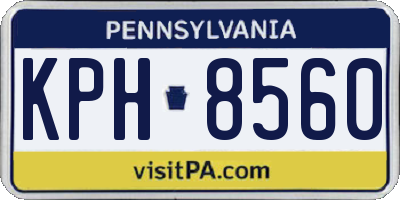 PA license plate KPH8560