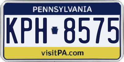 PA license plate KPH8575