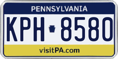 PA license plate KPH8580