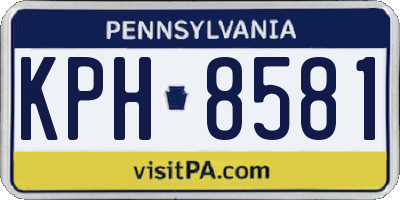 PA license plate KPH8581