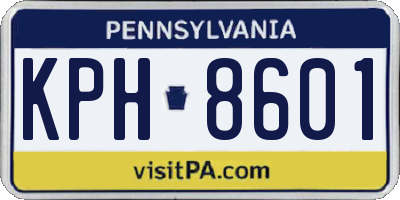 PA license plate KPH8601