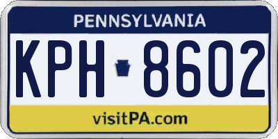 PA license plate KPH8602