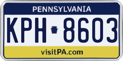 PA license plate KPH8603