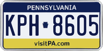 PA license plate KPH8605