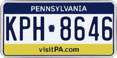 PA license plate KPH8646